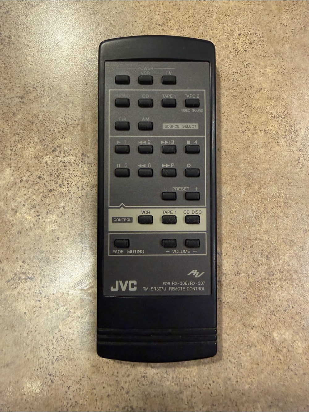 JVC OEM Remote Control RM-SR307U - Vintage - For RX-306 & RX-307 - Tested